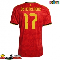 Camisa de Futebol Bélgica Charles De Ketelaere #17 Equipamento Principal Mundo 2026 Manga Curta